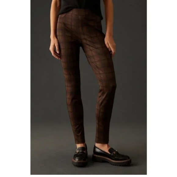 ANTHROPOLOGIE Sanctuary Plaid Runway Leggings - Brown Pattern - M - Picture 4 of 12